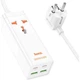 Сетевой удлинитель Hoco AC10A Barry PD65W GaN (2C2A 1 socket) Desktop Charger White - изображение 2