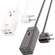 Мережевий подовжувач Hoco AC10A Barry PD65W GaN (2C2A with 1 socket) Desktop Charger Black - зображення 3