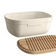 Хлібниця керамічна з дошкою-кришкою Emile Henry Storage 35.5x24.5x15.8 см бежевий 028750 (08701306) - зображення 3