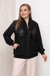 Гипюровый бомбер Tatiana ТАЛА черный с пайетками 56 - изображение 5