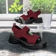 Босоножки женские Fashion бордовые текстильные на платформе 36р (23,5 см) 4945 - изображение 3