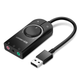Зовнішня звукова карта Ugreen USB 2.0 c регулятором гучності CM129 (Чорна, 15см) - изображение 1