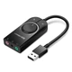 Зовнішня звукова карта Ugreen USB 2.0 c регулятором гучності CM129 (Чорна, 1м) - изображение 1