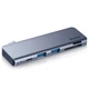 Багатопортовий хаб Baseus Harmonica 5-in-1 HUB Adapter CAHUB-K0G (Сірий, Тип-C to USB 3.0 x 2/SD/TF/Type-C) - зображення 1