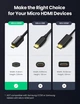 Перехідник UGreen Micro HDMI to HDMI Female Adapter Cable 20134 (Чорний, 22см) - изображение 3