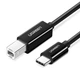 Кабель для принтера USB type C 2.0 - USB type B Ugreen US241 80811 (Чорний, 1м) - изображение 1