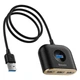 HUB адаптер Baseus Square Round 4in1 USB 3.0 to 1USB 3.0+3 USB 2.0+1micro USB CAHUB-AY01 (Черный) - изображение 2