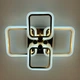 Золота LED люстра на 2+2 ріжки квадратної форми Line.FA 2503/2+2 RGB GD - зображення 4