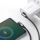 Кабель зарядний UGreen Type-C 3A 90° 60W QC4.0 з нею слоновою оплеткою US323 (Черно-Сріблястий, 1м) - изображение 3