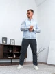 Рубашка мужская в полоску Casual рубашки мужские из хлопка Teamv Синяя полоска L - изображение 7