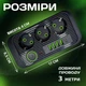 Мережевий фільтр подовжувач із запобіжником 3 розетками 4 USB,1 Type C трійник, перенесення 2500 Вт 3 м Чорний - зображення 5