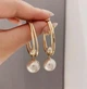 Серьги бижутерия Две жемчужины Fashion Jewelry золотистые - изображение 1
