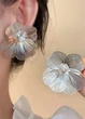 Сережки женские орхидеи с бусинками Fashion Jewelry Серебристые 16858 - изображение 8