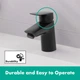 Cмеситель для умывальника однорычажный HANSGROHE Logis черный металл с донным клапаном 71077670 - изображение 4