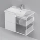 Тумба із умивальником AM.PM Gem 75x58x42см підвісна біла MGA-FHX07522WG-WCC0752WG - зображення 6