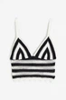 Топ H&M 271146387 M Черный/Белый - изображение 1