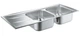 Кухонна мийка Grohe K400 1160 x 500 мм з ексцентриком 2 чаші матова (31587SD0) - зображення 1