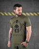 Тактическая футболка Oblivion Spartan Олива с Coolmax, потоотводящая, 100% полиэстер, шелкография L - изображение 1