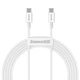 Кабель Type-C на Type-C BASEUS Superior Series Fast Charging Data Cable (2M, 5A, 100W). White - изображение 4