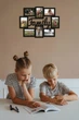 Дерев'яне панно Decart декор для вітальні, виріб з рамками для фото "Family" 56х43 см (рамки- 10х15 см) - зображення 1