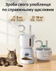 Кормушка автоматическая и фонтан дозатор порционная для кошек и собак 3.5 л с настройкой кормлений 4 приема герметичная с таймером защитой от питомца осушителем герметичной крышкой от сети USB на батарейках съемной миской из нержавейки Opetty Сombo - изображение 2