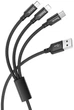 Кабель Hoco X14 3-in-1 Times speed charging cable iP + Micro + Type-C Black (6931474719157) - изображение 1