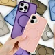 Силиконовый чехол Matte Color Case With Magnetic Thin Circle для iPhone 12 Pro Max Grey - изображение 5
