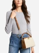 Сумка кросс-боди через плечо женская из натуральной кожи маленькая Michael Kors Karlie Logo Satchel 0110 Коричневая (H2000029814709) - изображение 2