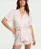 Піжама Victoria's Secret сатинова Біла лого шорти+сорочка Satin Short Pajama Set S - зображення 1