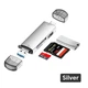 Кардрідер 6 в 1 Micro USB/OTG/USB 3.0/Type-C to TF/SD/USB Silver - зображення 2