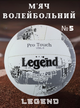Мяч волейбольный PU LEGEND VB-4071 (PU, №5, 3 слоя, сшит вручную, Белый-серый) - изображение 1