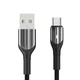 Кабель Aspor AC-08 Nylon LED USB - Micro (3A/1м) - чорний - зображення 1