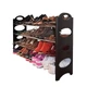 Полка органайзер для обуви в прихожую Shoe Rack на 4 яруса, комбиннация метала с пластиком, черная (57198011) - изображение 2