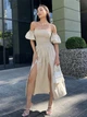 Платье Jadone Fashion Мона L-XL бежевое - изображение 5