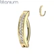 Серьга кликер из титана Spikes RHTN02-1410-GD для пирсинга в пупок с фианитами (Штанга: 10мм) - изображение 1
