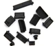 Силіконові заглушки для роз'ємів ноутбука та комп'ютера Silicone Anti Dust Stopper Black 16 штук - зображення 3
