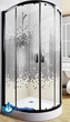 Душова кабіна чорна Sunways BS-3 90х90х193 см із малюнком піксель напівкруглий низький піддон - зображення 1
