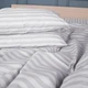 Комплект постельного белья MirSon Двуспальный 175 x 210 Ranforce Elite 17-0600 Stripe White Gray Ранфорс (2200008048587) - изображение 5