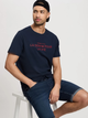 Футболка бавовняна довга чоловіча Cross Jeans 16076-001 2XL Темно-синя (8697319728910) - зображення 4