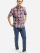 Koszula męska bawełniana z krótkim rękawem w kratę Cross Jeans 35599-466 XL Czerwony/Niebieski (8697319764666) - obraz 3