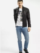 Kurtka skórzana męska Cross Jeans 40231-020 M Czarna (8697319051018) - obraz 3