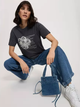 T-shirt damski bawełniany z nadrukiem Cross Jeans 56153-021 XL Antracytowy (8697319731149) - obraz 4