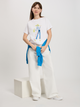T-shirt damski bawełniany z nadrukiem Cross Jeans 56163-008 L Biały (8697319731781) - obraz 3