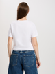 T-shirt damski bawełniany w serek Cross Jeans 56166-008 L Biały (8697319731934) - obraz 2