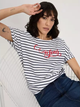 T-shirt damski bawełniany w paski Cross Jeans 56169-008 L Biały (8697319732030) - obraz 4