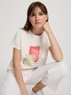 T-shirt damski bawełniany z nadrukiem Cross Jeans 56188-028 XS Ecru (8697319732702) - obraz 5