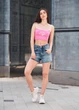 Женский Топ Стаф Ягодно-красный Однотонный Стильный Staff Strawberry XS (343730) - изображение 3