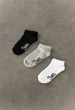 Женские Носки Стаф Белые Черные Серые С Логотипом Staff White/black/gray 36-39 (три Пары) Универсальный (343223) - изображение 1
