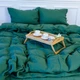 Простынь на резинке MirSon односпальная 70x190+10 см Natural Linen Green Apple Лен (2200007102556) - изображение 1