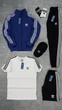 Комплект 7 в 1 Adidas кофта штани футболка шорти кепка носки 2 парі XXL синій - зображення 1